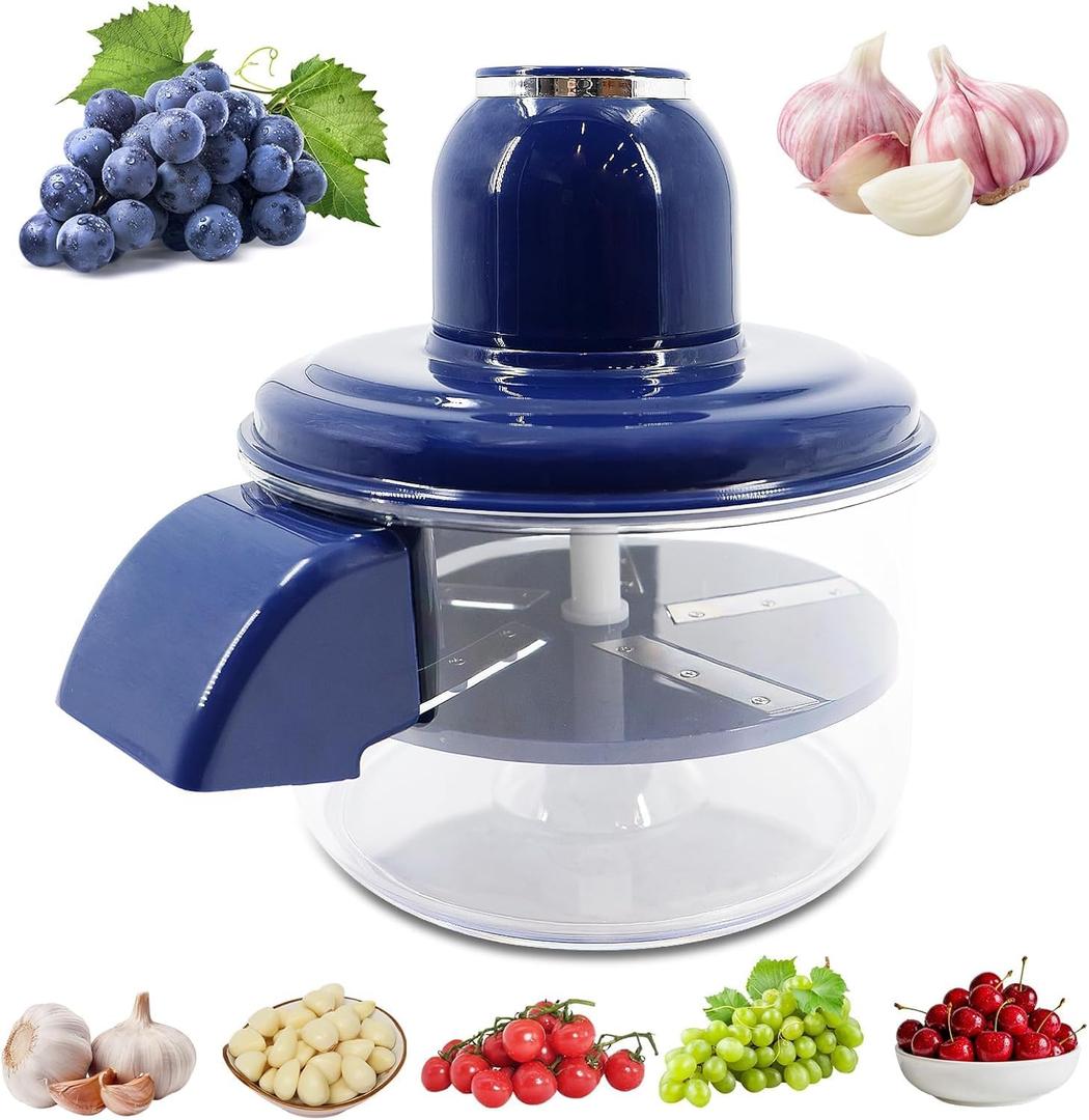 Automatic Electric Peeler for Garlic &Small Fruit, Portable Rechargeable Electric Grapes Peeling Machine for Home,Outdoor Picnic,Commercial Kitchen (Blue)