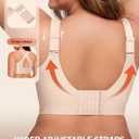 LetsJoli Bras for Women Supportive Wireless Push Up Bra Full Coverage No Underwire Seamless Plus Size for Older Women (Beige, Large)