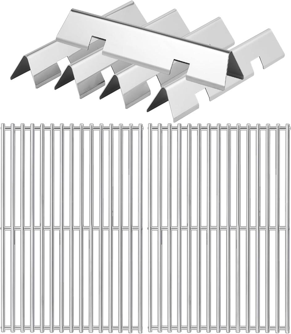 Spirit E310 Grill Parts for Weber Spirit II E-310 330 315 325 335 320 Spirit 2 Grill Replacement Parts Stainless Steel Grill Grates Flavorizer Bars 7638 7636 17.5 Inch GS4 Cooking Grids