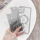 NITITOP Compatible with iPhone 11 Pro Case Cute Clear Glitter [Compatible for MagSafe] Sparkle Bling Magnetic Plating Heart Girl Women Electroplated Frame Camera Protection Back Cover - Silver