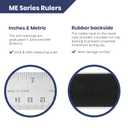 Stainless Steel 36 Inch Metal Ruler Non-Slip Rubber Back, with Inch and Metric Graduations
