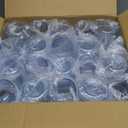 40 Pack Plastic Ribbed Wine Glasses, 14Oz Origami Disposable Wine Glasses Unbreakable Clear Plastic Cocktail Glasses Recyclable Shatterproof Reusable Wine Cups (14oz-blue-40pack)