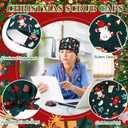 JaGely 12 Pcs St. Patrick's Day Scrub Caps Surgical Cap Nurse Hat with Button and Sweatband Adjustable Tie Back for Women