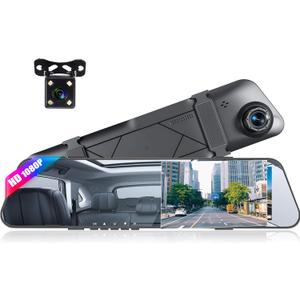 Mirror Dash Cam for Cars,4.5 Inch Rear View Mirror 1080P Front and Rear View Dual Cameras,Super Night Vision,Parking Assistance,24H Parking Monitor,Waterproof Backup Camera