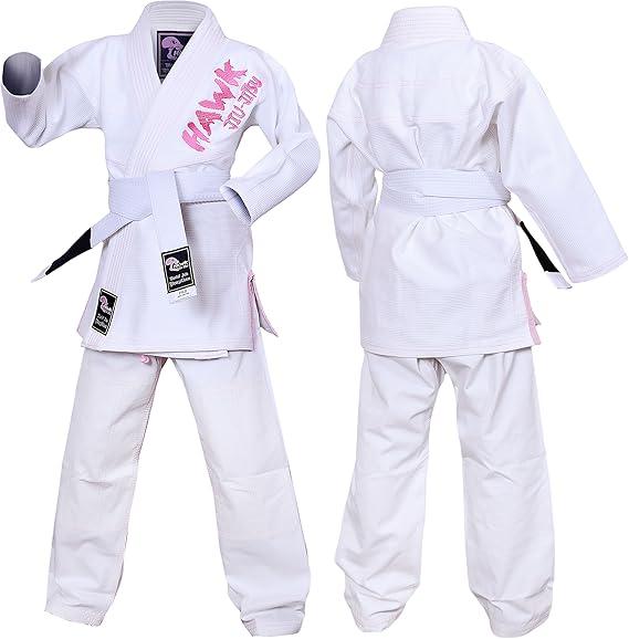 Hawk Sports Brazilian Jiu Jitsu Gi for Kids, Ultra-Light Extra Tough Premium Fabric Kids BJJ Gi (K1)