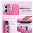 ESR Silicone Case for iPhone 17, Built-in Camera Stash Stand Compatible with MagSafe, Military-Grade Drop Protection Magnetic Phone Case for iPhone 17, Cloud Series, Rosy Pink