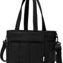 NOL Natural Organic Lifestyle Lunch Bag for Women  Lightweight Puffy Leakproof Cooler Tote with Adjustable Strap, Freezable & Insulated for Work/Outdoor (Black)