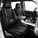 Zaqmru Seat Covers Fit for Chevrolet Chevy Silverado GMC Sierra 1500 2500HD 3500HD 2007-2025 2026 Crew Double Extended Cab-Waterproof Faux Leather Seat Covers for Trucks(Full Set/ Black)