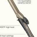 Infiniti PRO CONAIR Tourmaline Ceramic 1-Inch Curling Iron, Clamp Curling Iron, 1-Inch Barrel Produces Classic Curls, Hair Curler for Use on Short, Medium, and Long Hair, Dark Grey