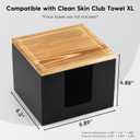 Disposable Face Towel Holder Box - Wood Facial Container Compatible with Clean XL - Towel Storage Makeup Organizer for Vanity, Bathroom Organization (Excluding Facial Towels)
