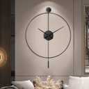YISITEONE Classical Large Decorative Wall Clock with Pendulum, Modern Non-Ticking Silent Metal Wall Clocks for Living Room, Bedroom, Study, Office,20