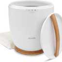 SereneLife Counter Towel Warmer Bucket - with Customized Fragrance for Spa and Bathroom, Luxury Towel Heater, Auto Shut Off, Fits 1 Large Towel, Blanket, Bathrobe, PJs (Natural)
