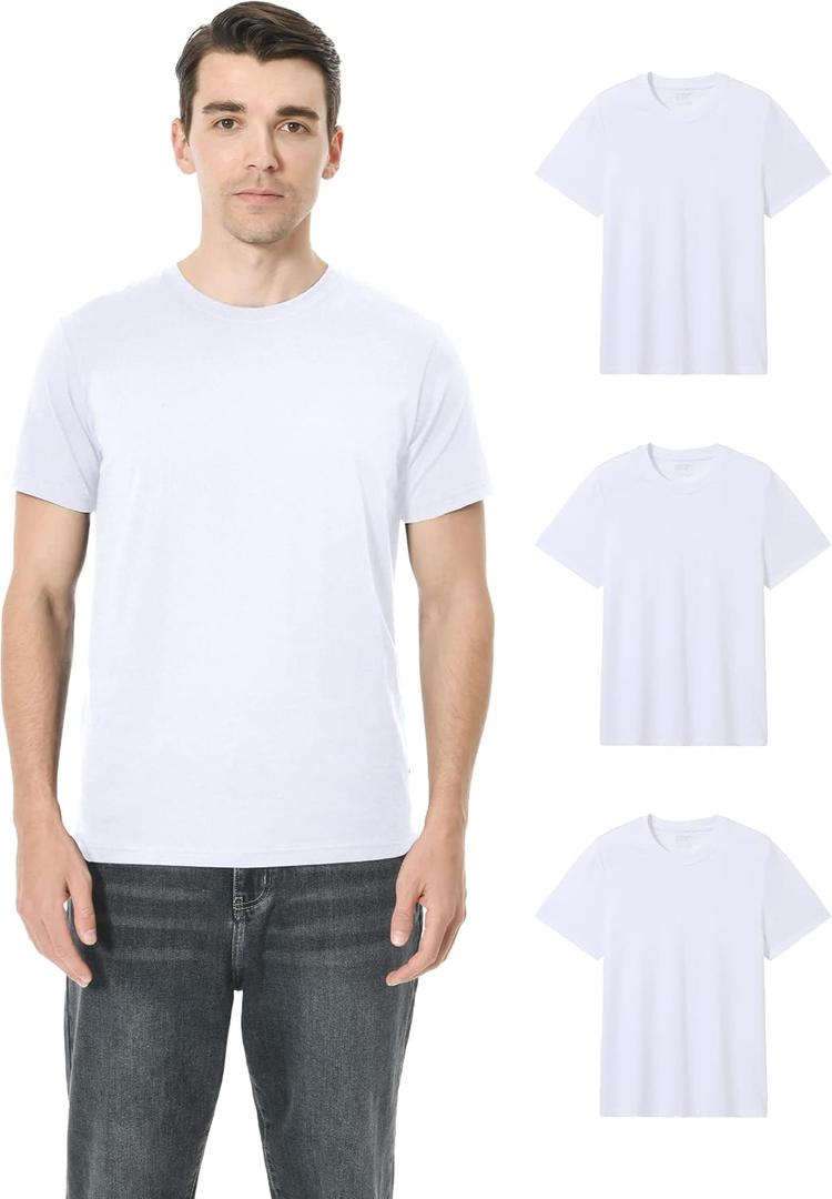 Pioneer Camp Mens Bamboo Viscose T Shirt Ultra Soft Plain Tshirts for Men Cooling Crew Neck Casual Basic Tee Shirt Undershirt (Medium)