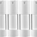 longway 1 Oz (30ML) Empty Refillable Airless Pump Bottle,Travel Foundation Containers,Airless Cosmetic Pump Bottle for Hand Sanitizer, Toner,Gel,Hair Oil, Lotion and Face Cream (Pack of 6, Frosted)