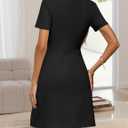 MEROKEETY Women's Summer Short Sleeve Mini Dress 2026 Spring Elegant Business A Line Bodycon Work Graduation Short Dress, Small