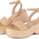 Marc Ford Platform Sandals for Women Summer Espadrilles Wedges - Ankle Strap, Buckle, Open Toe, Beach Shoes, Vacation, Dressy, Size 7.5