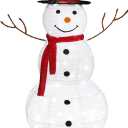 VINGLI Snowman Outdoor Christmas Decorations with 90 LED Lights, Lighted Snowman with Top Hat Holiday Ornaments Yard Decor for Home, Lawn and Front Yard-4 FT