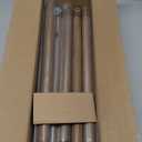 Wood Curtain Rods for Windows: 1 Inch Diameter Heavy Duty Adjustable Curtain Rod 48" to 84", Wood Grain Pattern Blackout Wrap Around Window Rod for Indoor and Outdoor,All Metal