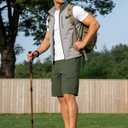 TRFIC Mens Cargo Shorts 10" Inseam Casual Stretch Shorts with 6 Pockets Button Closure for Summer Work Outdoor Army Green