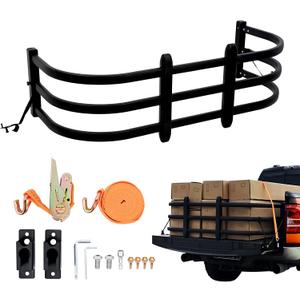 Truck Bed Extender, Bilateral Retractable Tailgate Extender, Aluminum Adjustable Size 52"-62.6"L x 23"-26.7"W x 18"H, Fits Chevy Silverado & GMC Sierra, Ford F-Series, Dodge Ram, Tundra, Nissan Titan