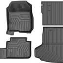 Mixsuper Liner Cargo Liner Floor Mats for Honda HR-V 2023-2025, Cargo Mat Backrest Mats for HRV, All Weather Trunk Mat and 2 Row Floor Liners Set Black