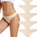 voenxe Seamless Women Underwear Thongs,No Show Ladies Thong,No Line Workout Breathable Comfortable Panties,Soft Undies,4 Pack S