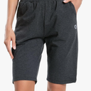 Women's Bermuda Shorts Long Cotton Sweat Knit Shorts with Pockets Lounge Athletic Workout Gym Knee Length XL