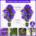 2 Set Artificial Hydrangea Trees, Faux Silk Hydrangea Plant in Pot for Indoor Outdoor Decoration, Hydrangea Topiary for Garden Office Home Porch Patio Decor (2, BlueViolet)
