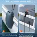 Ehaho Pontoon Boat Fenders, Boat Bumpers for Docking, High-Density EVA Foam with Secure Fit Lip and Locking Clips for Hull Protection, 23.8"L x 10"W x 8"H