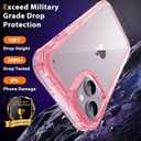 Lifedance Designed for iPhone 14 Plus Case, Full-Body Rugged Protective Case with Built-in Screen Protector, 10 FT Military Grade Drop Protection Heavy Duty Shockproof Case, Clear Pink