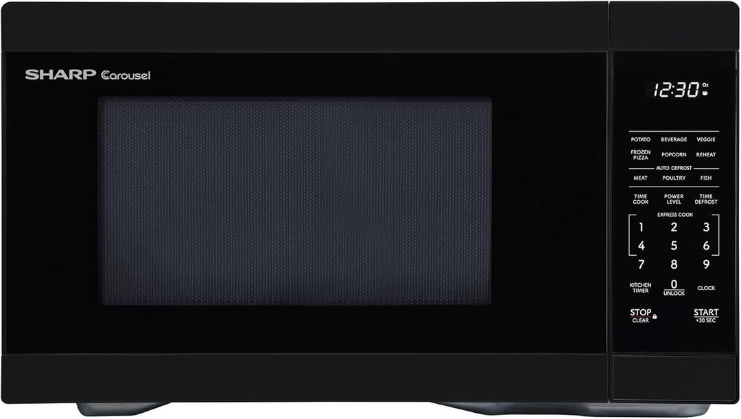 SHARP Countertop Microwave Oven with Removable 12.4" Carousel Turntable, 1000 Watt, 1.1 Cubic Feet, Black