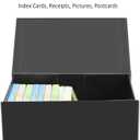 4X6 Index Card Holder, Index Card Storage Box 4 x 6 Inches, Fits 2400 Flash Cards - 2 Pack, Black