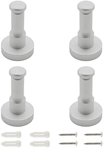 Pack Of 2 Ulifestar 4Pack Coat Hooks Towel Hooks Bathroom Hook Wall Hooks, Heavy Duty Wall Mounted Clothes Robe Hook Holder for Bedroom Bathroom Kitchen Restroom Garage Home Hotel Office Cabinet (Silver)
