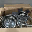 SNOWCLAD Pots and Pans Set Non Stick, 10 Pcs Hybrid Stainless Steel Cookware Sets, Non Stick Frying Pans, Saucepans, Saute Pan & Stock Pot, PFOA Free Kitchen Skillet,Induction Compatible