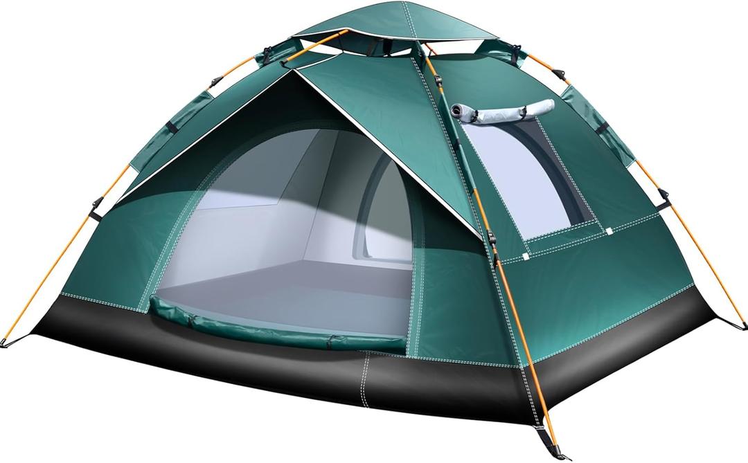 2-3 Person Camping Tent Automatic Instant Pop-Up Tents for Camping Easy and Quick Setup Camping Tent Waterproof Tent Family Tent for Camping/Backpacking/Hiking/Beach/Backyard/Outdoor Events 86.7"L x 78.7"W x 57"H