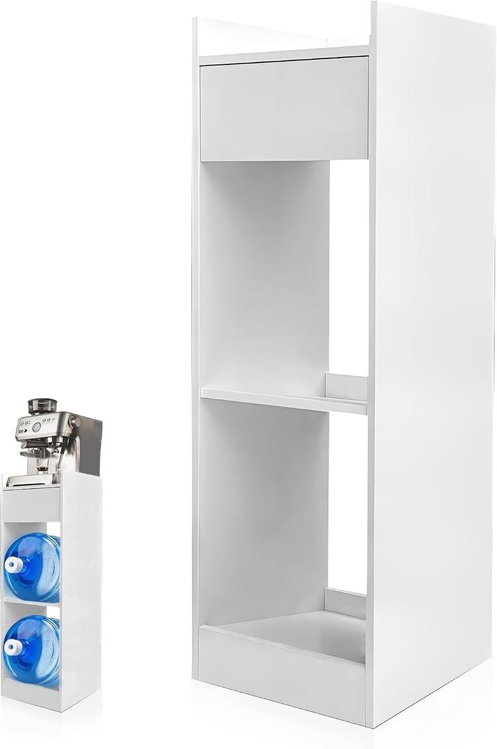 Wood Water Dispenser Stand 5 Gallon, 3-Tier Water Jug Holder with Drawer