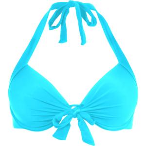 Ocean Blues Women's Push Up Bikini Top Halter Swimsuit Top (Blue, L)