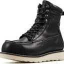 SUREWAY Mens 8" Heavy Duty Waterproof Work Boots for Men - Composite Toe,EH Construction Industrial Safety Leather Boots,GoodyearWelt,Lace Up Wedge Moc Toe,Oil/Slip Resistant Comfortable Outsole (12)