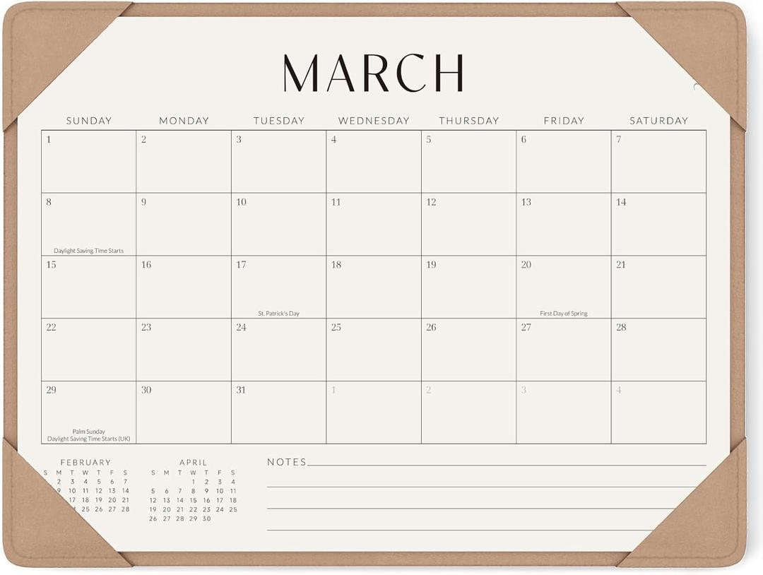 Jotsome Desk Calendar 2026-2027 with Desktop Mat, Desk Pad Calendar From Now to June 2027 14x10.5 inch, Desk Blotter Calendar for Home Office and School, Easy Planning, Gift for the Holidays, Apricot
