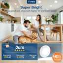Amico 12 Pack 3 Inch 5CCT Ultra-Thin LED Recessed Ceiling Light with  5 Junction Box, 2700K/3000K/3500K/4000K/5000K Selectable, 7W Eqv 60W, Dimmable Canless Wafer Downlight, 500LM High Brightness -ETL