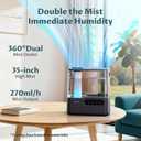 BREEZOME 5L Humidifiers for Bedroom Large Room, 36H Top Fill Cool Mist Humidifier with Essential Oil Tray, 7-Color Mood Light, Timer, Quiet Ultrasonic Humidifier for Home, Baby Nursery, Plants