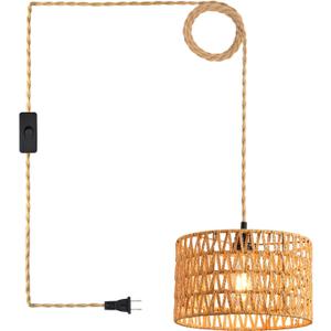 Industrial 15ft Pendant Light Cord -Plug in Hanging Light Fixture, 15FT Farmhouse Pendant Lamp Lights Cord with Switch Cord for Kitchen Island Bedroom Living Room