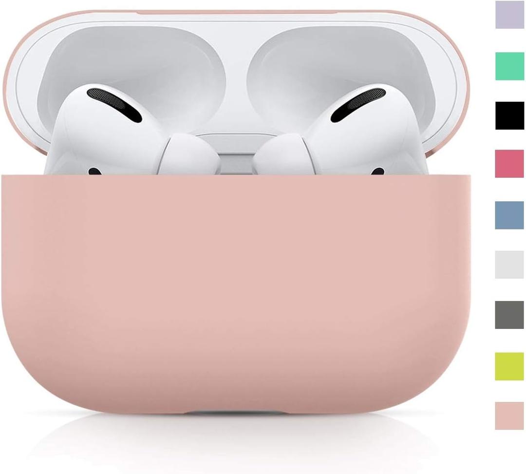 2024 Upgradation Silicon Cover Skin Compatible with Airpods Pro Ultra-Thin Soft Case Protection No Keychain (Pink)
