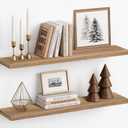 Harwaya Light Wood Floating Shelves for Wall 36 Inch x 8 Deep, Extra Large Wall Shelf for Bedroom Living Room Books, Long Hanging Shelves for Office Bookshelf Art Decor (Light Brown Color, Set of 2)