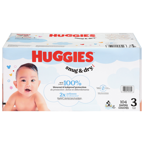 HUGGIES SNUG&Dry GIGA Diaper SZ3 104  3 7-13 kg