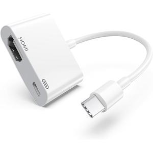 Apple USB C to HDMI Adapter 4K@60Hz for iPhone 15/16/17, MFi Certified Digital AV Converter with 100W PD for MacBook Pro/Air, iPad Pro, iMac, Galaxy S25/S24 and More