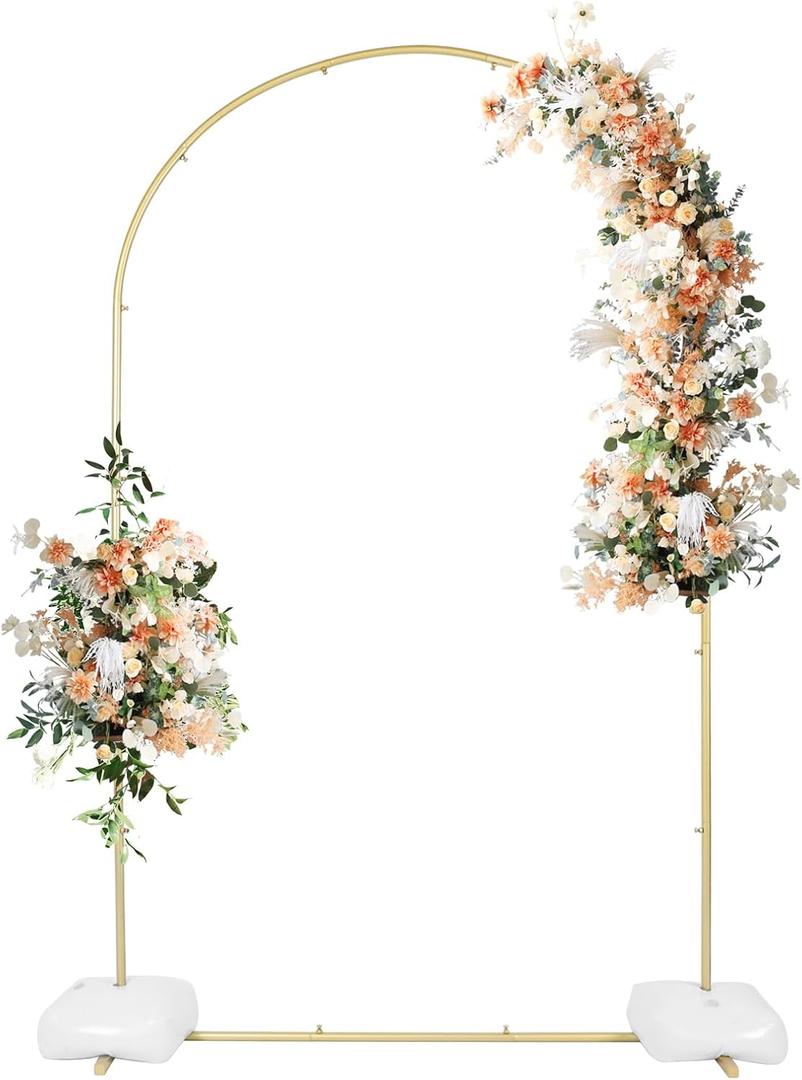 Wedding Arch Stand Gold Metal 7.2FT Chiara Arched Frame for Birthday Party Baby Shower Ceremony Decoration Outdoor/Indoor