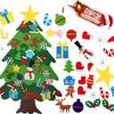 ANTFEES 3.2 FT DIY Felt Christmas Tree Set for Kids Toddlers Wall with 32pcs Ornaments, Xmas Gifts, Door Wall Hanging Decorations