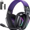 WESEARY Wireless Gaming Headset for PS5, PS4, PC, Switch & Mac, 20ms Ultra-Low Latency, 2.4GHz USB & Bluetooth 5.4 Gaming Headphones with Mic, 50H Battery Life, 3D Spatial Audio, Dynamic Lighting