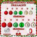 47 Pcs Christmas Chandelier Decor Set with 9 ft Garland Greenery with 280 Branches 21 Pcs Christmas Balls Ornaments Ribbons for Xmas Fireplace Staircase Indoor Outdoor Decor(Classic)